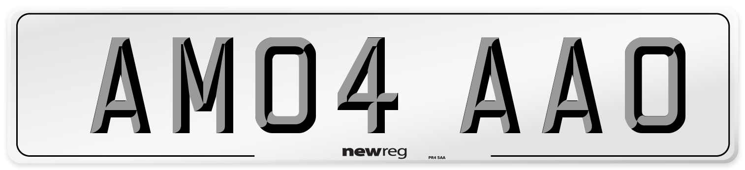AM04 AAO Front Number Plate