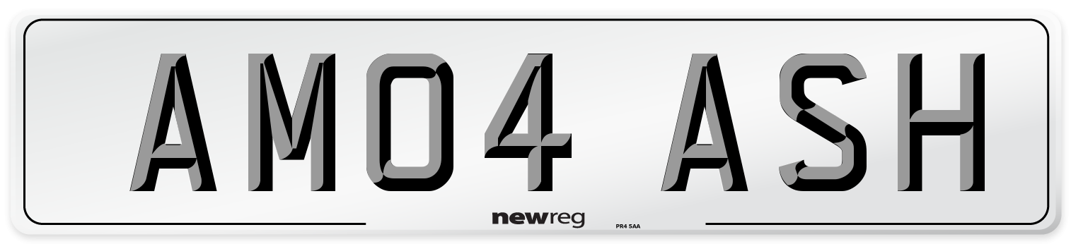 AM04 ASH Front Number Plate