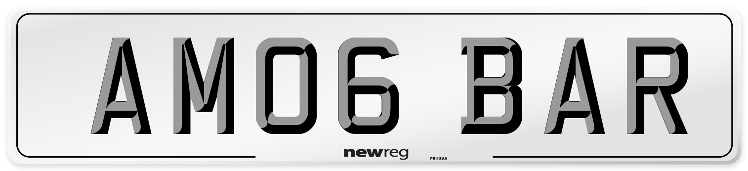 AM06 BAR Front Number Plate