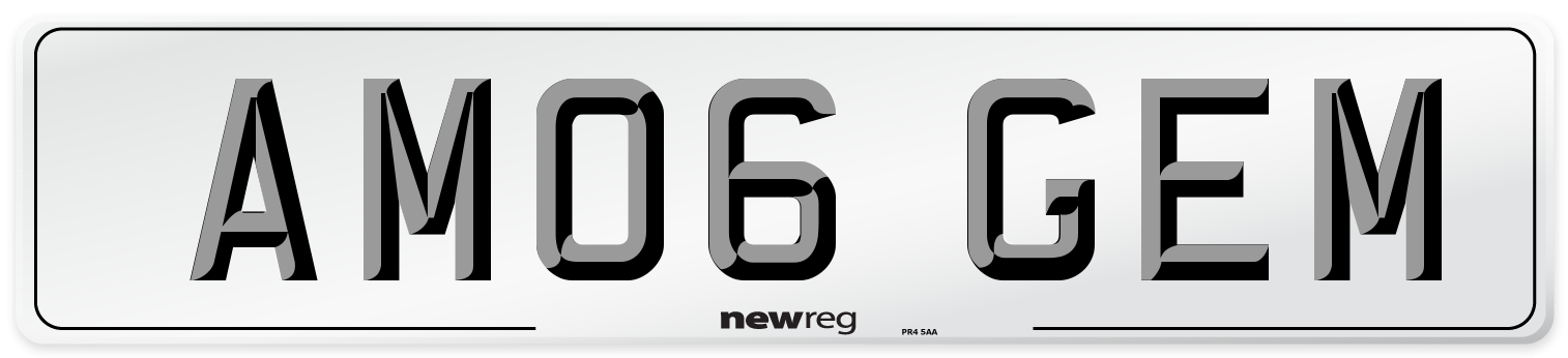 AM06 GEM Front Number Plate