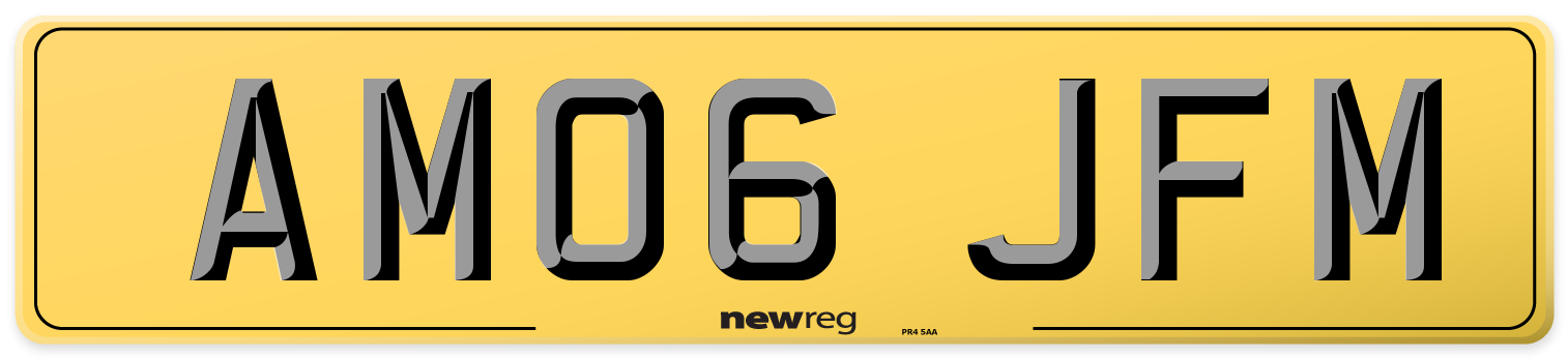 AM06 JFM Rear Number Plate