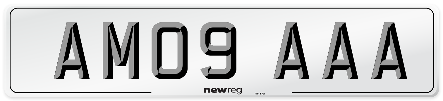 AM09 AAA Front Number Plate