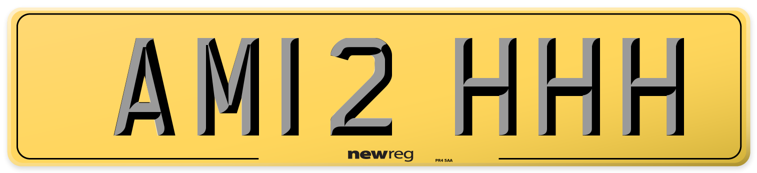 AM12 HHH Rear Number Plate
