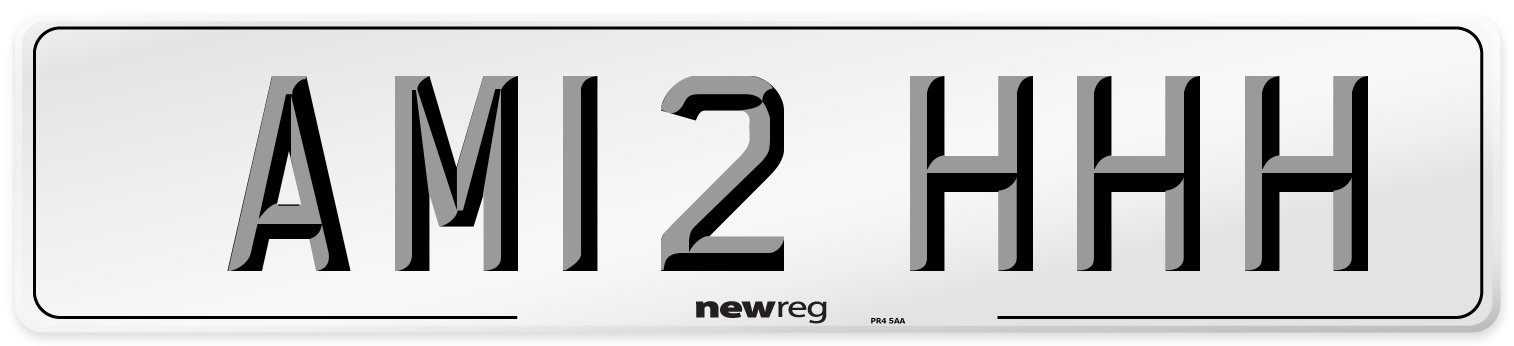 AM12 HHH Front Number Plate