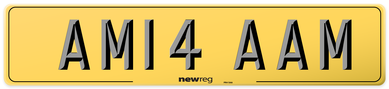 AM14 AAM Rear Number Plate