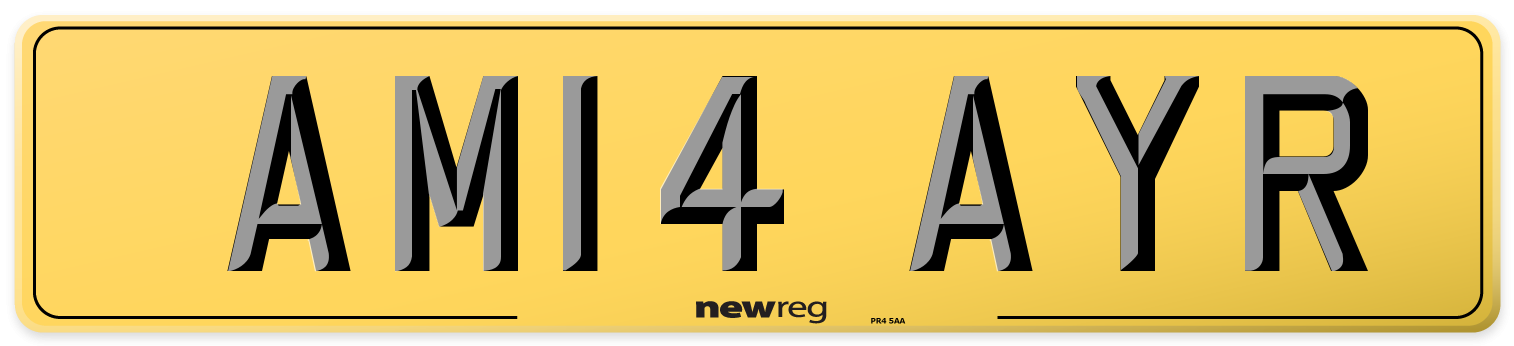 AM14 AYR Rear Number Plate