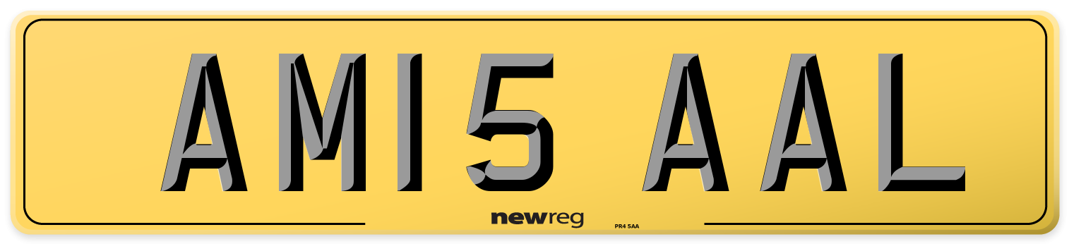 AM15 AAL Rear Number Plate