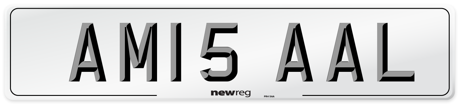 AM15 AAL Front Number Plate