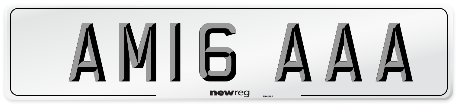 AM16 AAA Front Number Plate