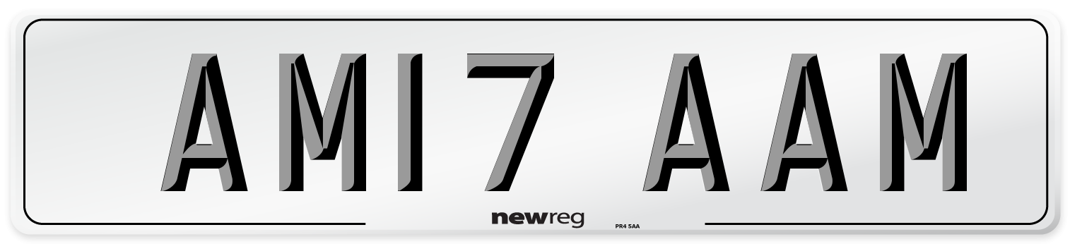 AM17 AAM Front Number Plate