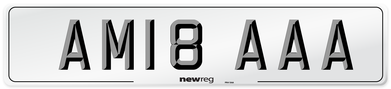 AM18 AAA Front Number Plate