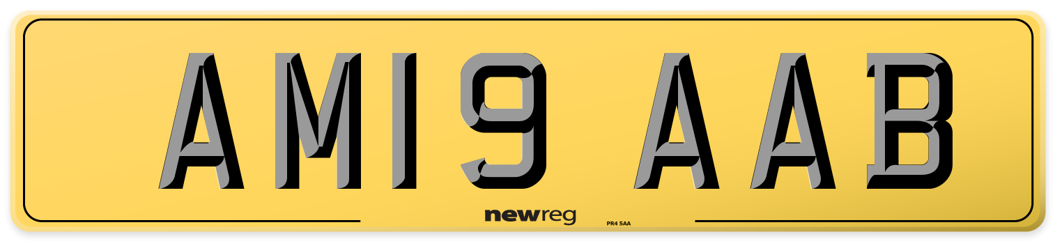 AM19 AAB Rear Number Plate