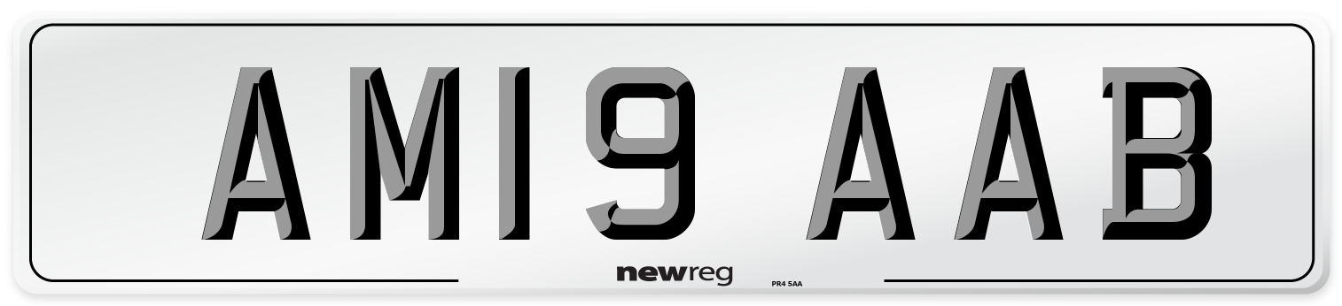 AM19 AAB Front Number Plate