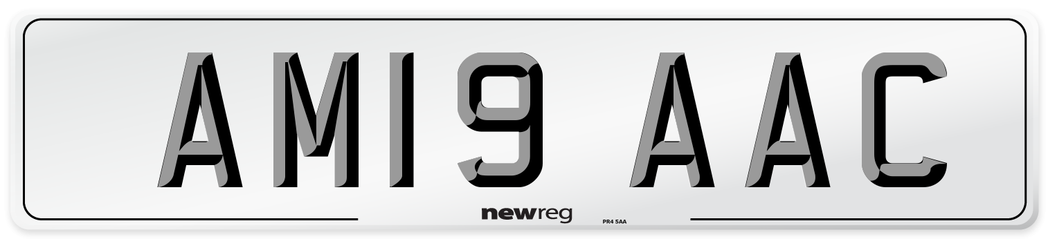 AM19 AAC Front Number Plate
