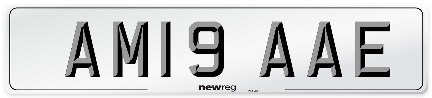 AM19 AAE Front Number Plate
