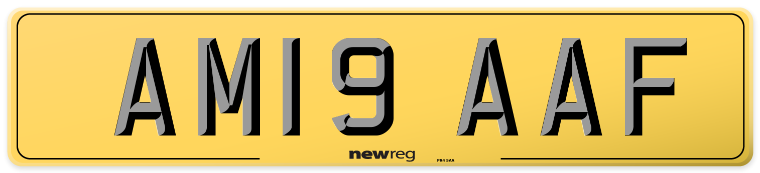 AM19 AAF Rear Number Plate