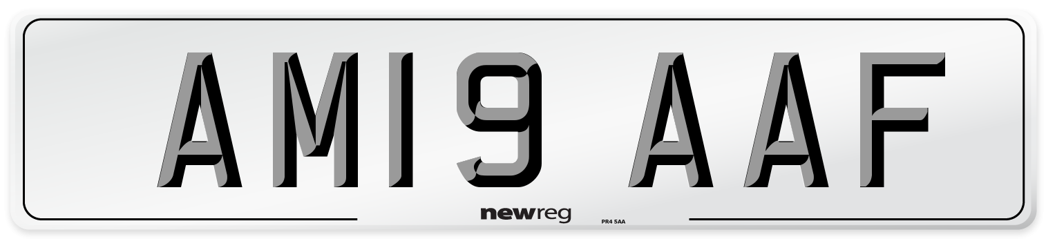 AM19 AAF Front Number Plate