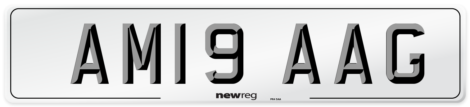 AM19 AAG Front Number Plate