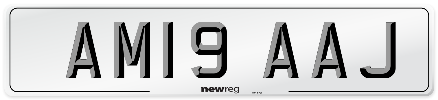AM19 AAJ Front Number Plate