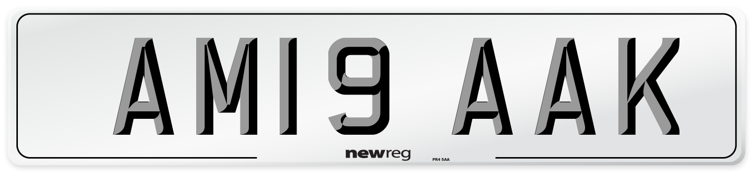 AM19 AAK Front Number Plate
