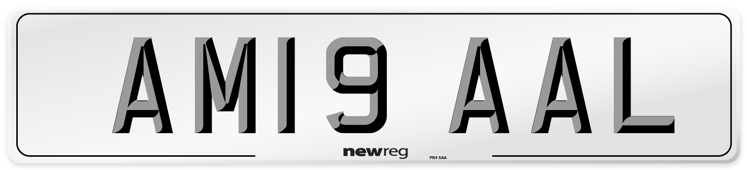 AM19 AAL Front Number Plate