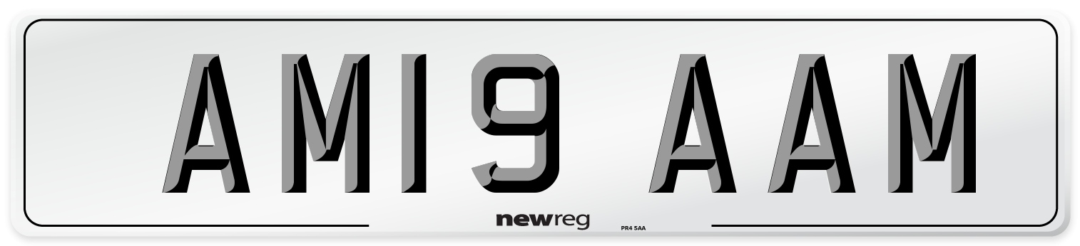 AM19 AAM Front Number Plate