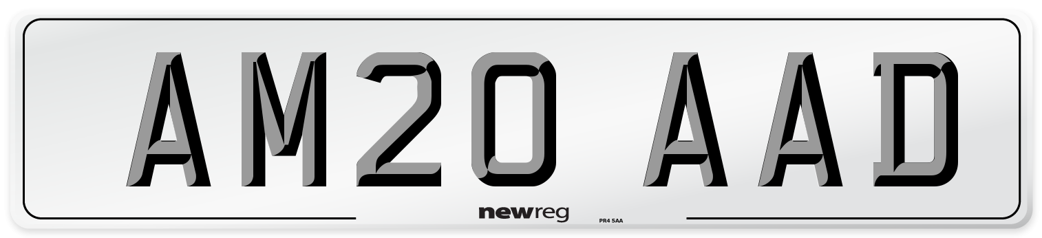 AM20 AAD Front Number Plate