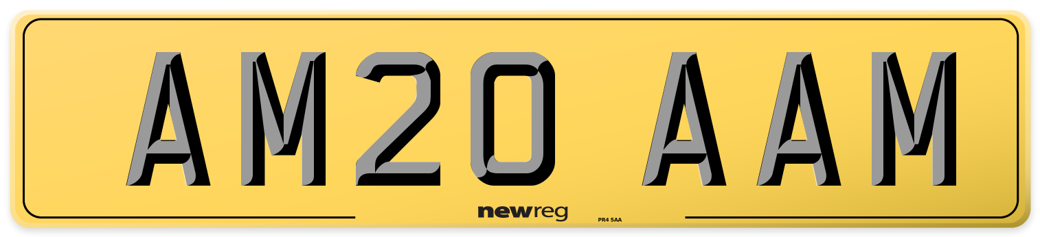 AM20 AAM Rear Number Plate