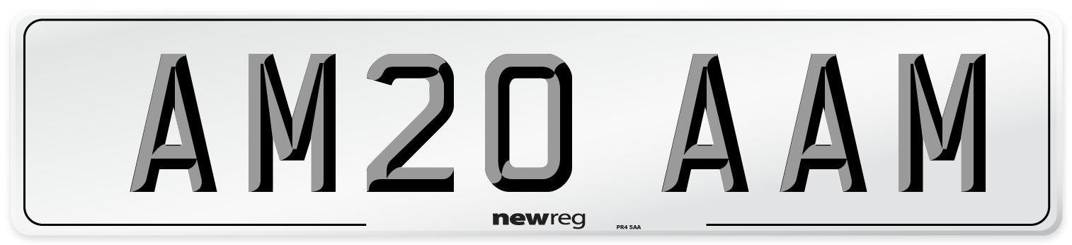 AM20 AAM Front Number Plate