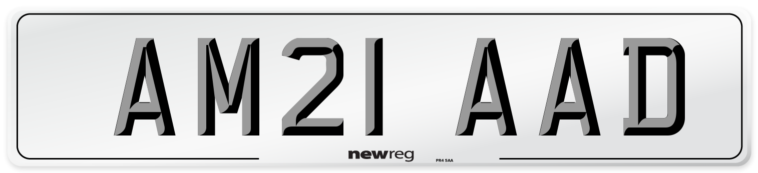 AM21 AAD Front Number Plate