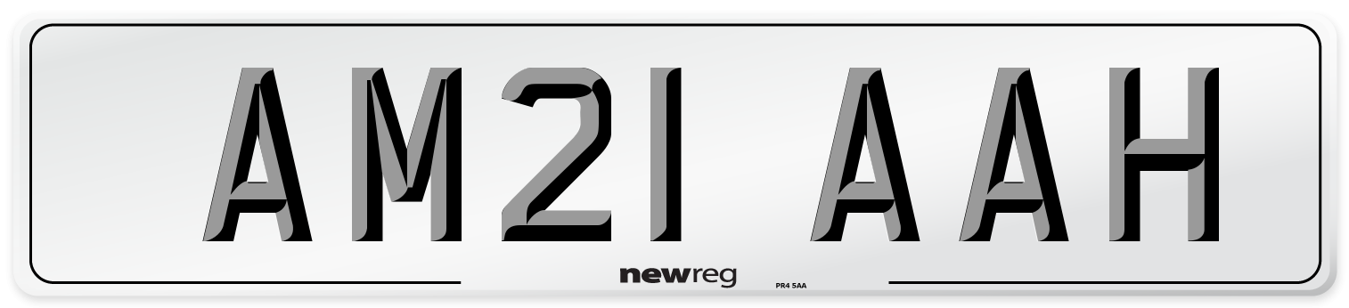 AM21 AAH Front Number Plate