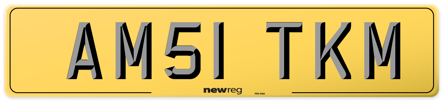 AM51 TKM Rear Number Plate