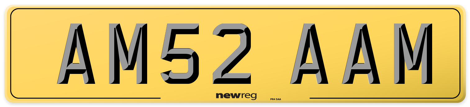 AM52 AAM Rear Number Plate