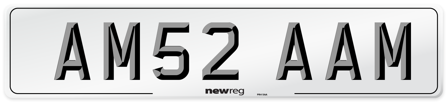 AM52 AAM Front Number Plate