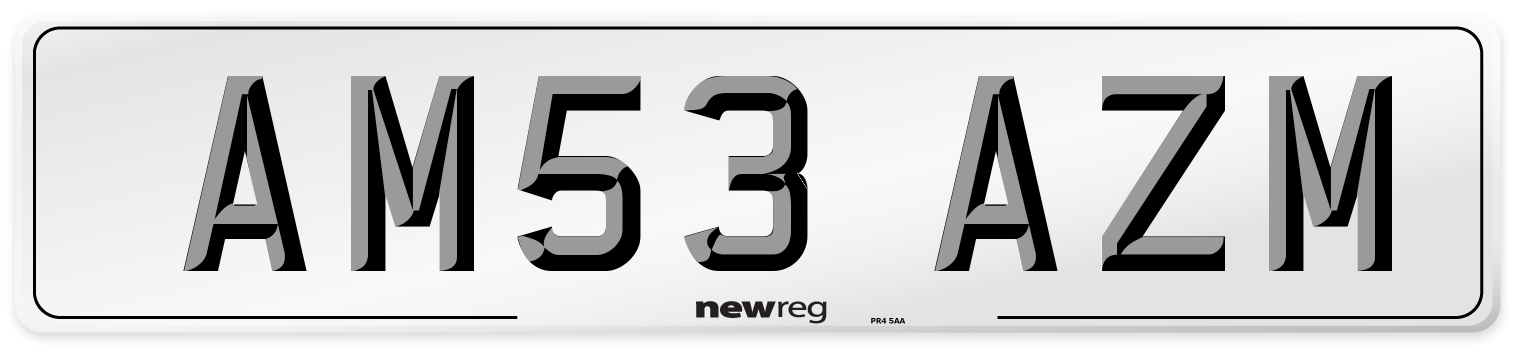 AM53 AZM Front Number Plate