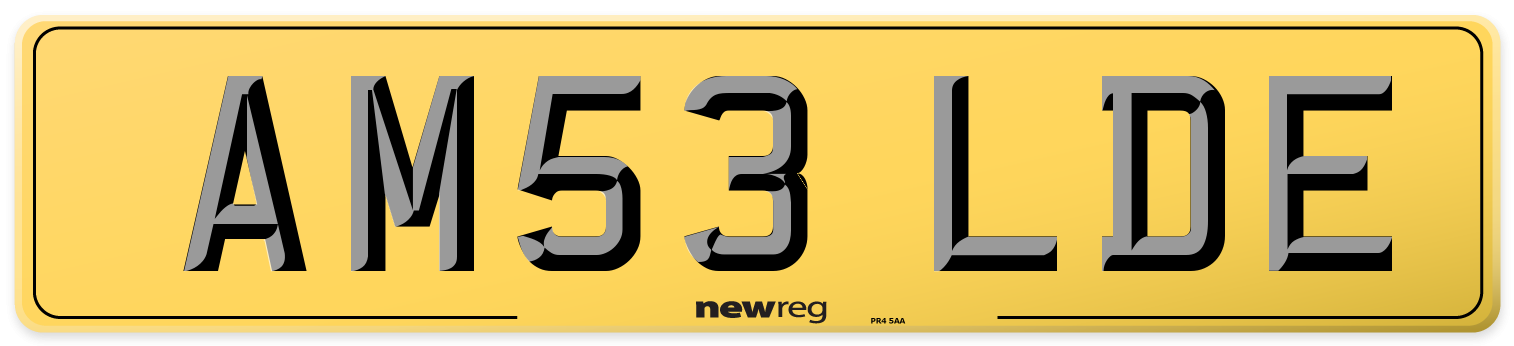 AM53 LDE Rear Number Plate