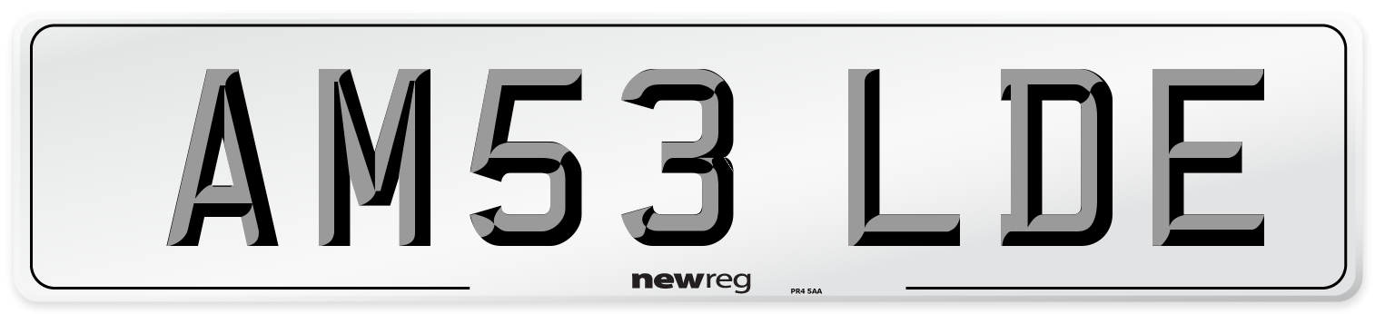 AM53 LDE Front Number Plate
