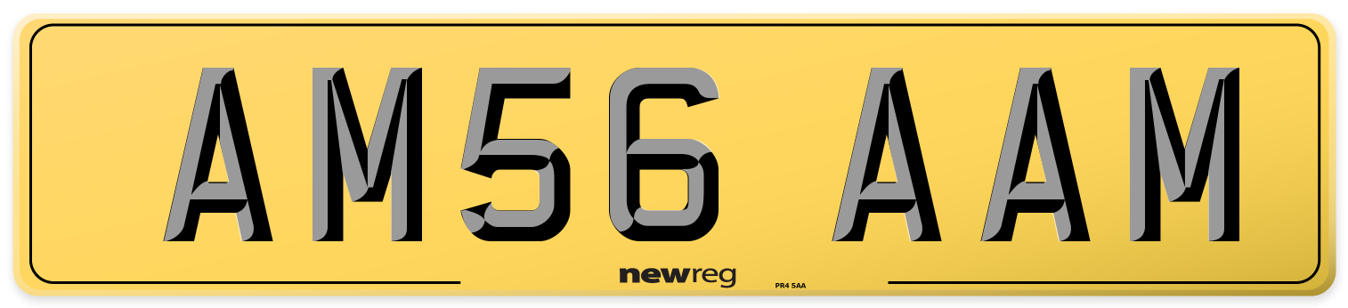 AM56 AAM Rear Number Plate