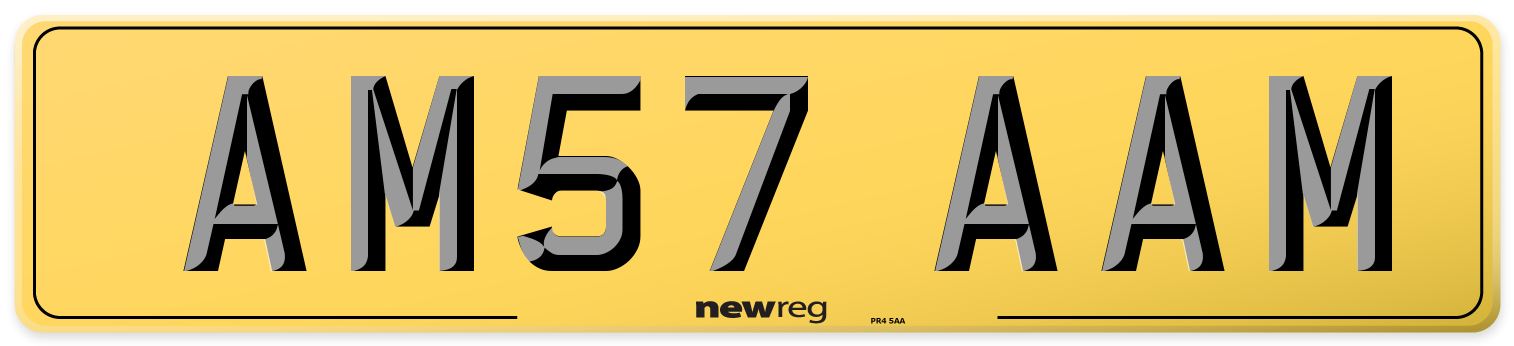 AM57 AAM Rear Number Plate