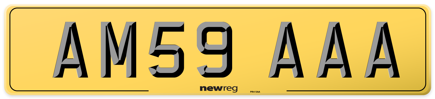 AM59 AAA Rear Number Plate