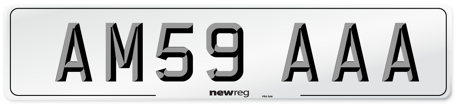 AM59 AAA Front Number Plate