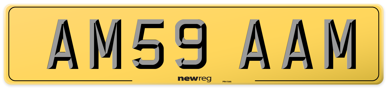 AM59 AAM Rear Number Plate