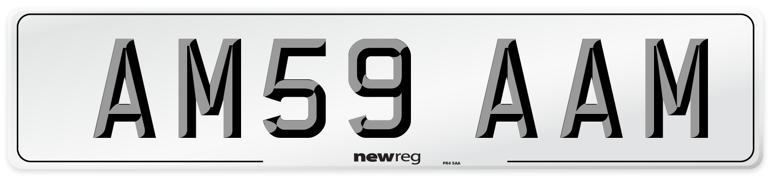 AM59 AAM Front Number Plate