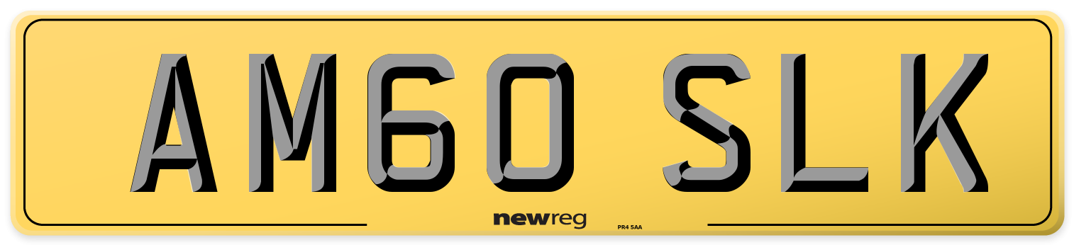 AM60 SLK Rear Number Plate