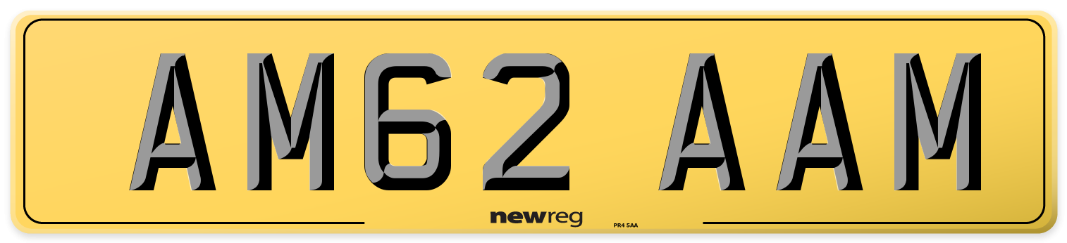 AM62 AAM Rear Number Plate