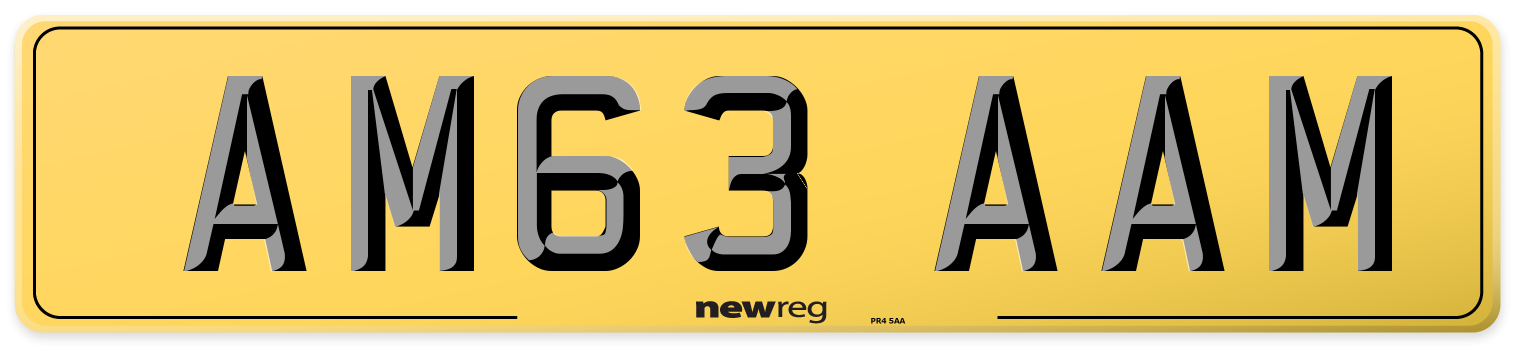 AM63 AAM Rear Number Plate