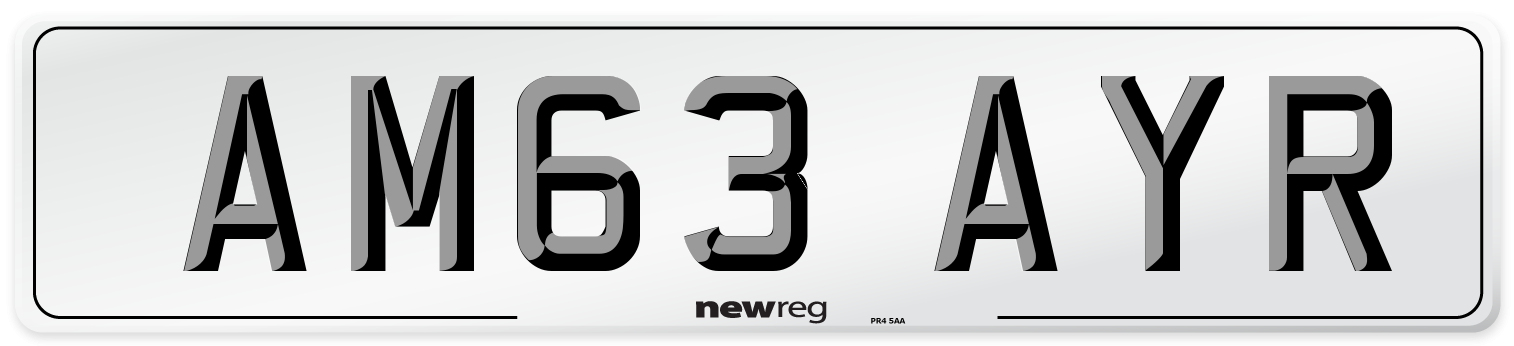 AM63 AYR Front Number Plate