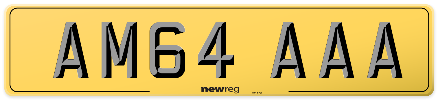 AM64 AAA Rear Number Plate