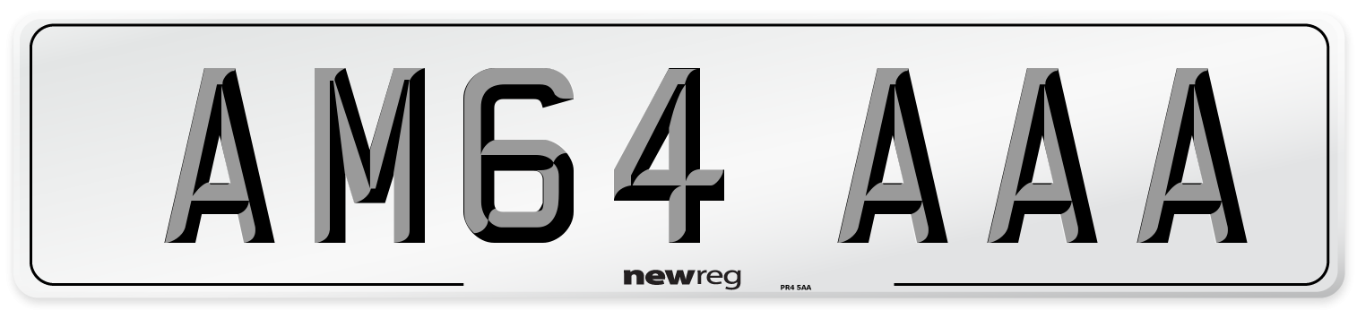 AM64 AAA Front Number Plate