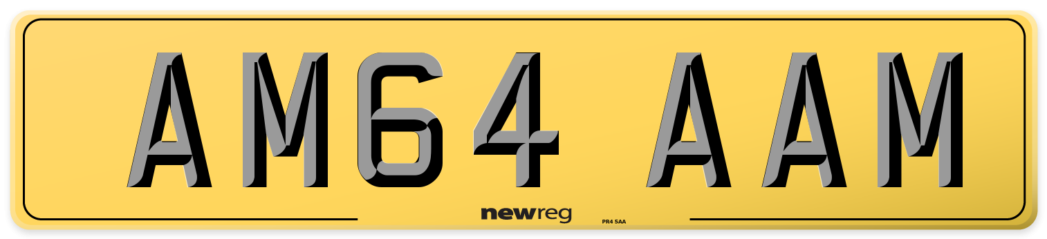 AM64 AAM Rear Number Plate